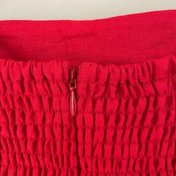 NEW Reformation Katarin Linen Midi Dress Lipstick Red Lace Detail | size 6 - Picture 12 of 15